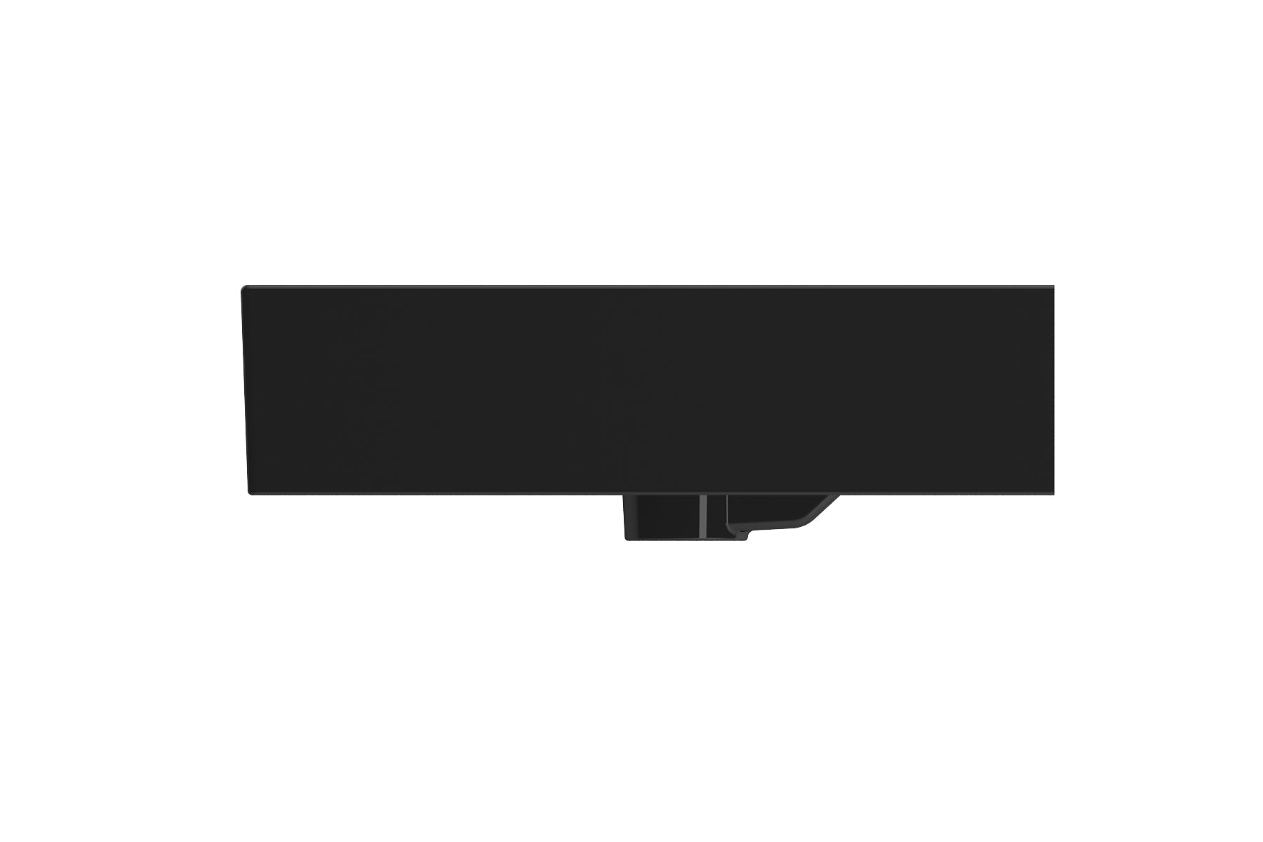 BOCCHI Milano 40" Rectangle Wallmount Fireclay Bathroom Sink, Black, 3 Faucet Hole, 1378-005-0127