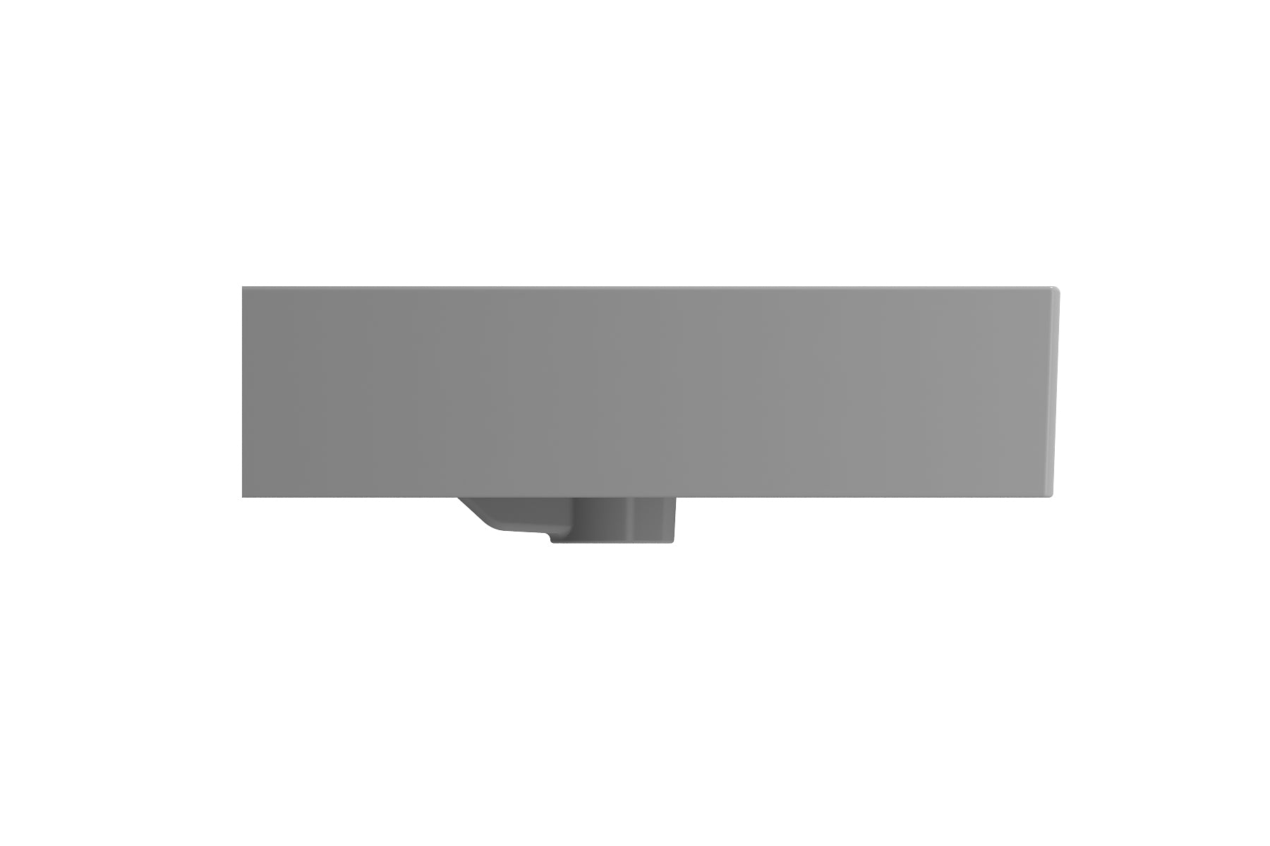 BOCCHI Milano 40" Rectangle Wallmount Fireclay Bathroom Sink, Matte Gray, 3 Faucet Hole, 1378-006-0127