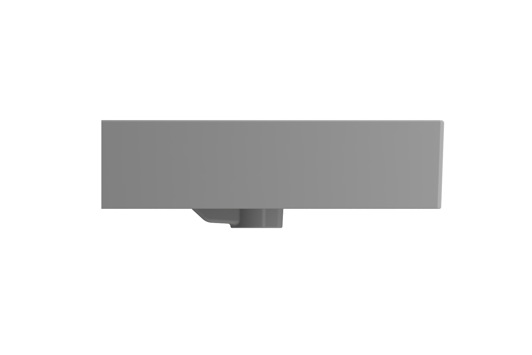 BOCCHI Milano 40" Rectangle Wallmount Fireclay Bathroom Sink, Matte Gray, 3 Faucet Hole, 1378-006-0127