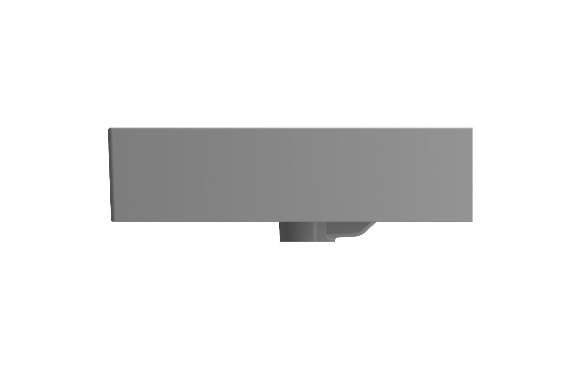 BOCCHI Milano 40" Rectangle Wallmount Fireclay Bathroom Sink, Matte Gray, 3 Faucet Hole, 1378-006-0127
