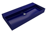 BOCCHI Milano 40" Rectangle Wallmount Fireclay Bathroom Sink, Sapphire Blue, Single Faucet Hole, 1378-010-0126