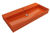 BOCCHI Milano 40" Rectangle Wallmount Fireclay Bathroom Sink, Orange, Single Faucet Hole, 1378-012-0126