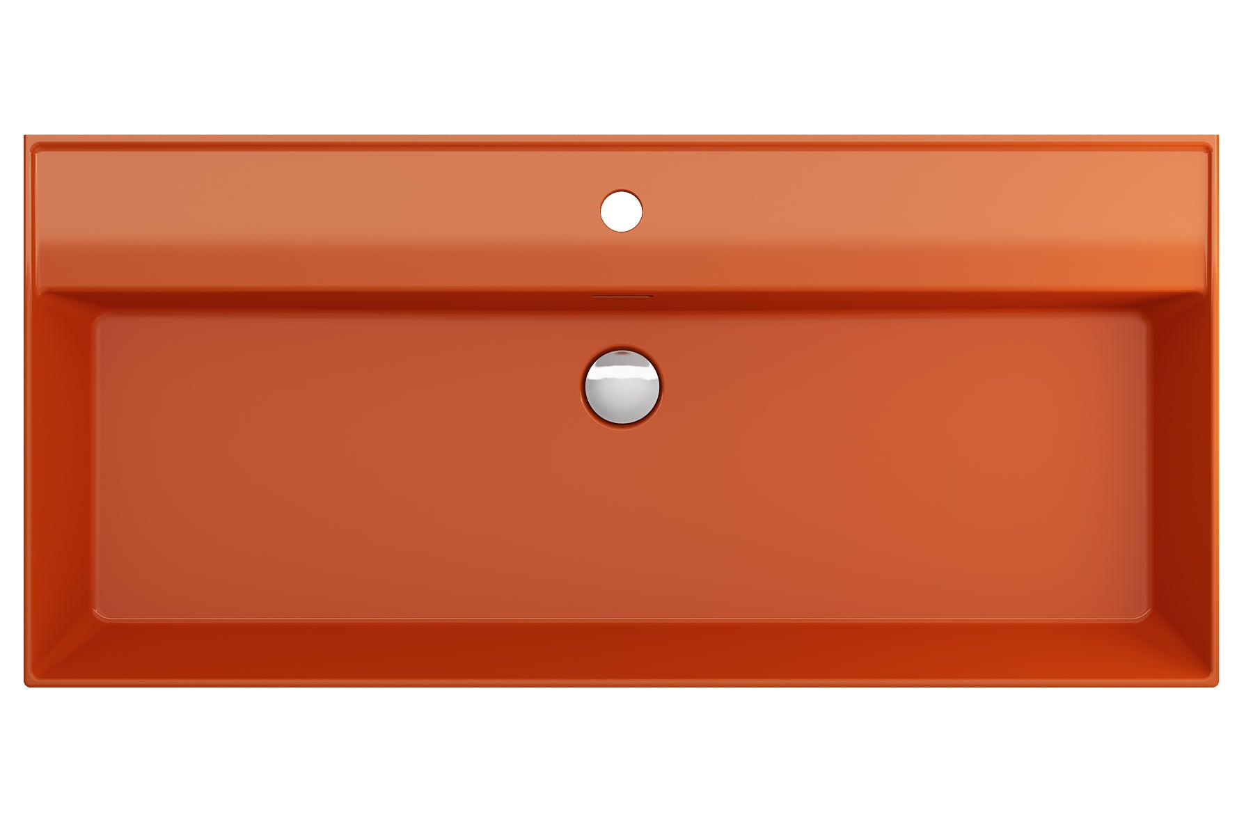 BOCCHI Milano 40" Rectangle Wallmount Fireclay Bathroom Sink, Orange, Single Faucet Hole, 1378-012-0126