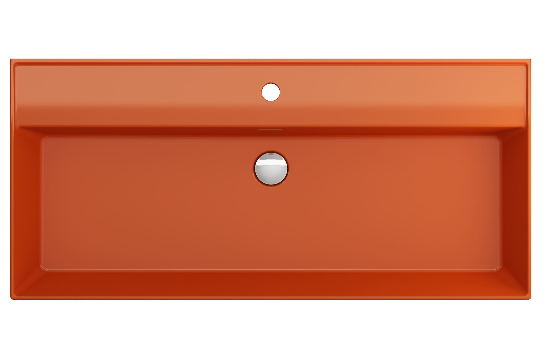 BOCCHI Milano 40" Rectangle Wallmount Fireclay Bathroom Sink, Orange, Single Faucet Hole, 1378-012-0126