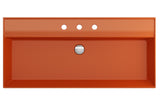 BOCCHI Milano 40" Rectangle Wallmount Fireclay Bathroom Sink, Orange, 3 Faucet Hole, 1378-012-0127