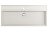 BOCCHI Milano 40" Rectangle Wallmount Fireclay Bathroom Sink, Biscuit, Single Faucet Hole, 1378-014-0126