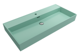 BOCCHI Milano 40" Rectangle Wallmount Fireclay Bathroom Sink, Matte Mint Green, Single Faucet Hole, 1378-033-0126