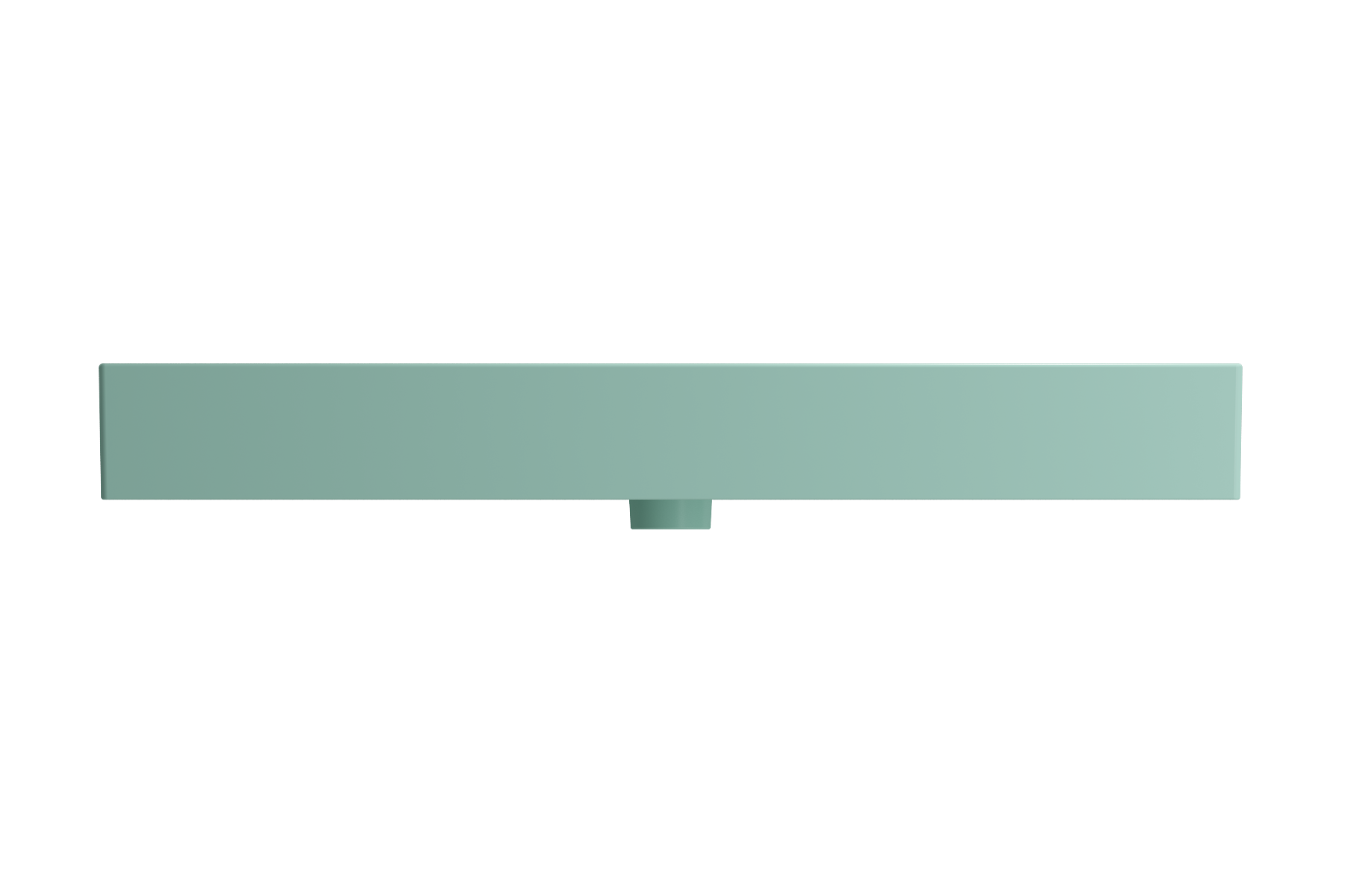 BOCCHI Milano 40" Rectangle Wallmount Fireclay Bathroom Sink, Matte Mint Green, 3 Faucet Hole, 1378-033-0127