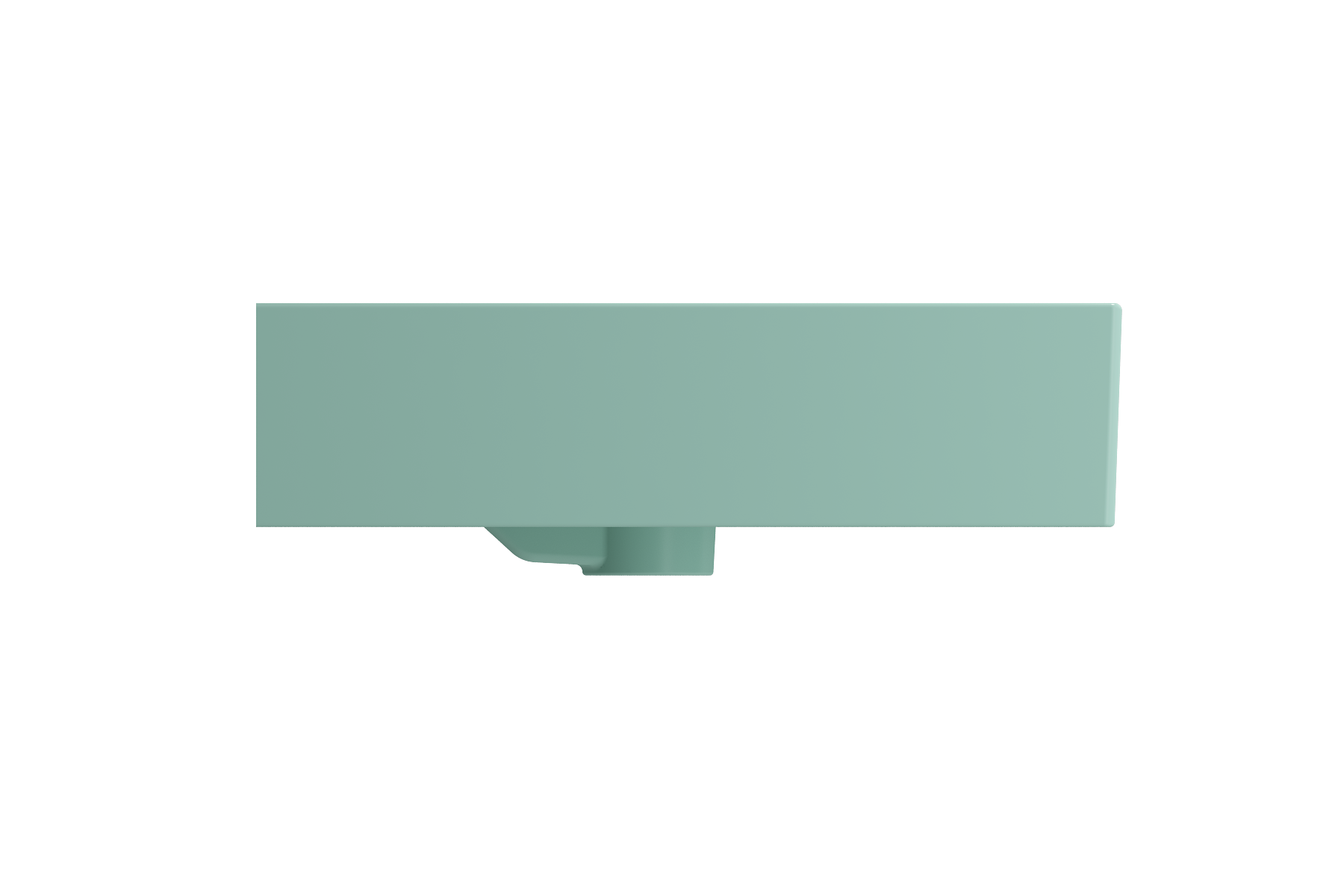 BOCCHI Milano 40" Rectangle Wallmount Fireclay Bathroom Sink, Matte Mint Green, 3 Faucet Hole, 1378-033-0127