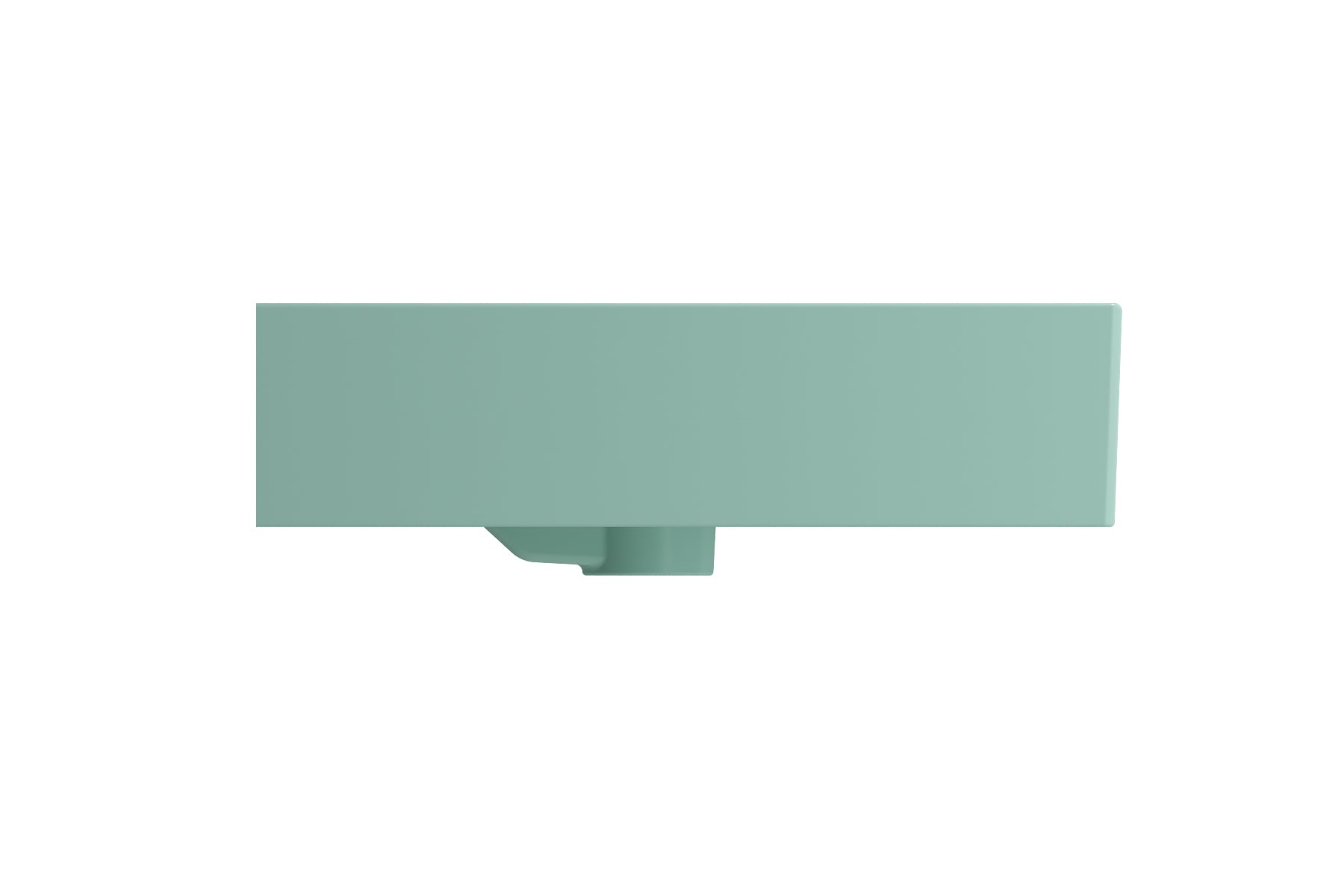 BOCCHI Milano 40" Rectangle Wallmount Fireclay Bathroom Sink, Matte Mint Green, 3 Faucet Hole, 1378-033-0127