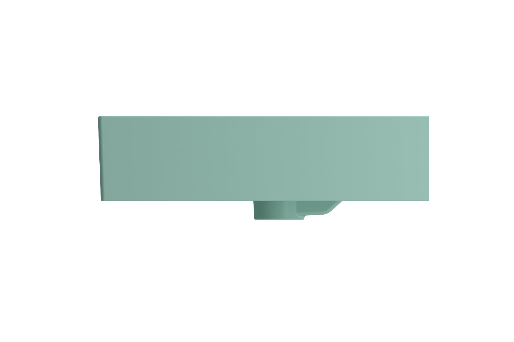 BOCCHI Milano 40" Rectangle Wallmount Fireclay Bathroom Sink, Matte Mint Green, 3 Faucet Hole, 1378-033-0127