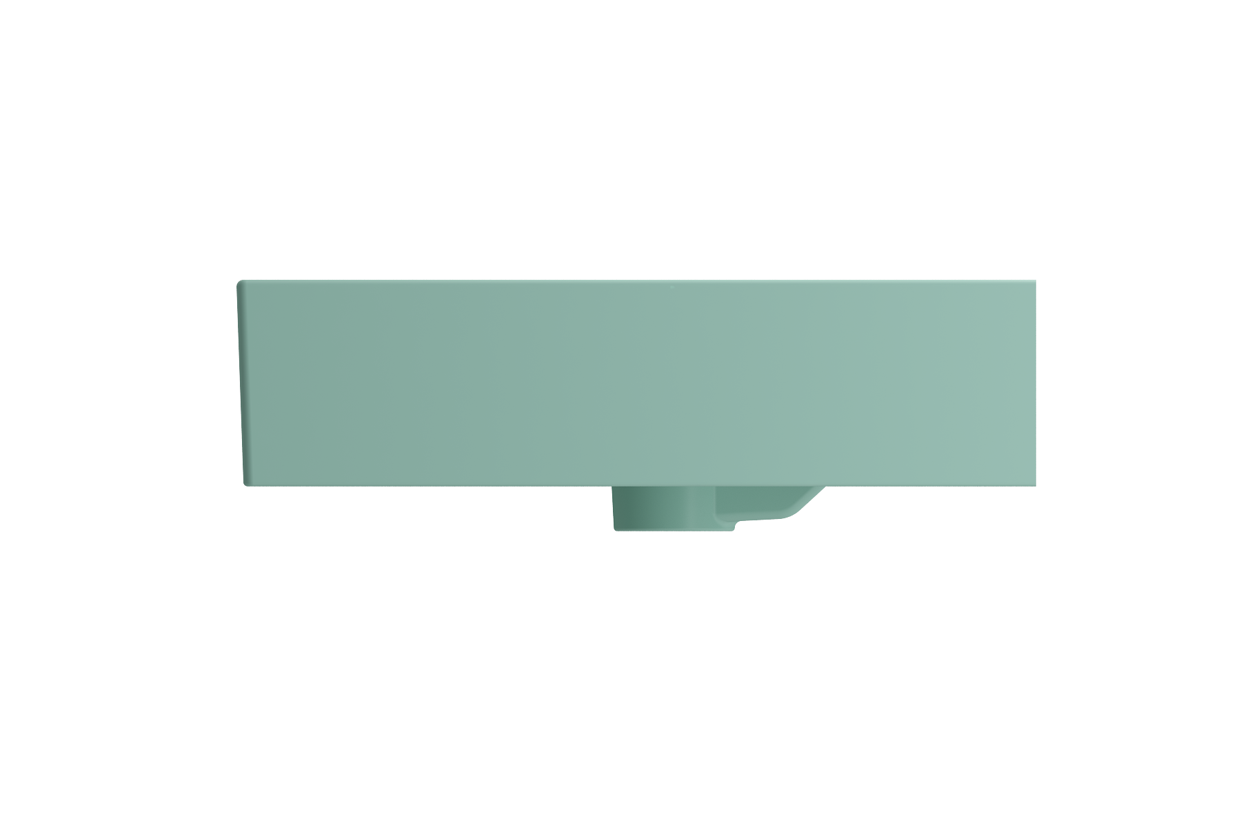 BOCCHI Milano 40" Rectangle Wallmount Fireclay Bathroom Sink, Matte Mint Green, 3 Faucet Hole, 1378-033-0127