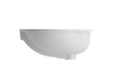 BOCCHI Parma 22" Oval Undermount Fireclay Bathroom Sink, White, 1384-001-0125