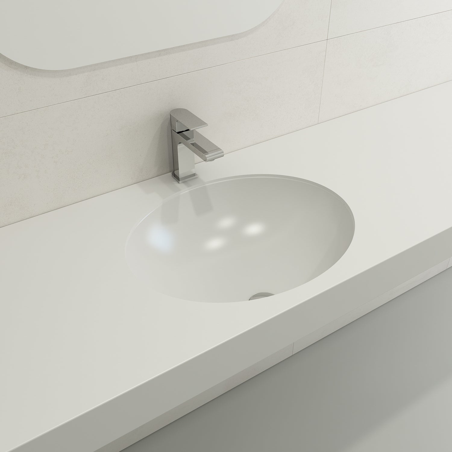 BOCCHI Parma 22" Oval Undermount Fireclay Bathroom Sink, Matte White, 1384-002-0125