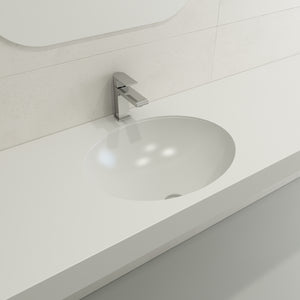 Alternate Image for BOCCHI Parma 22" Oval Undermount Fireclay Bathroom Sink, Matte White, 1384-002-0125