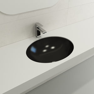 Alternate Image for BOCCHI Parma 22" Oval Undermount Fireclay Bathroom Sink, Matte Black, 1384-004-0125