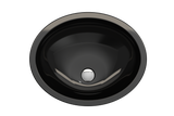 BOCCHI Parma 22" Oval Undermount Fireclay Bathroom Sink, Black, 1384-005-0125