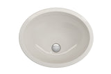 BOCCHI Parma 22" Oval Undermount Fireclay Bathroom Sink, Biscuit, 1384-014-0125