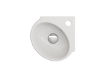 BOCCHI Milano 13" Oval Corner Fireclay Bathroom Sink, Matte White, Single Faucet Hole, 1392-002-0126
