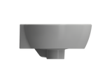 BOCCHI Milano 13" Oval Corner Fireclay Bathroom Sink, Matte Gray, Single Faucet Hole, 1392-006-0126