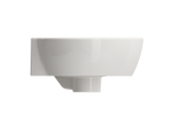 BOCCHI Milano 13" Oval Corner Fireclay Bathroom Sink, Biscuit, Single Faucet Hole, 1392-014-0126