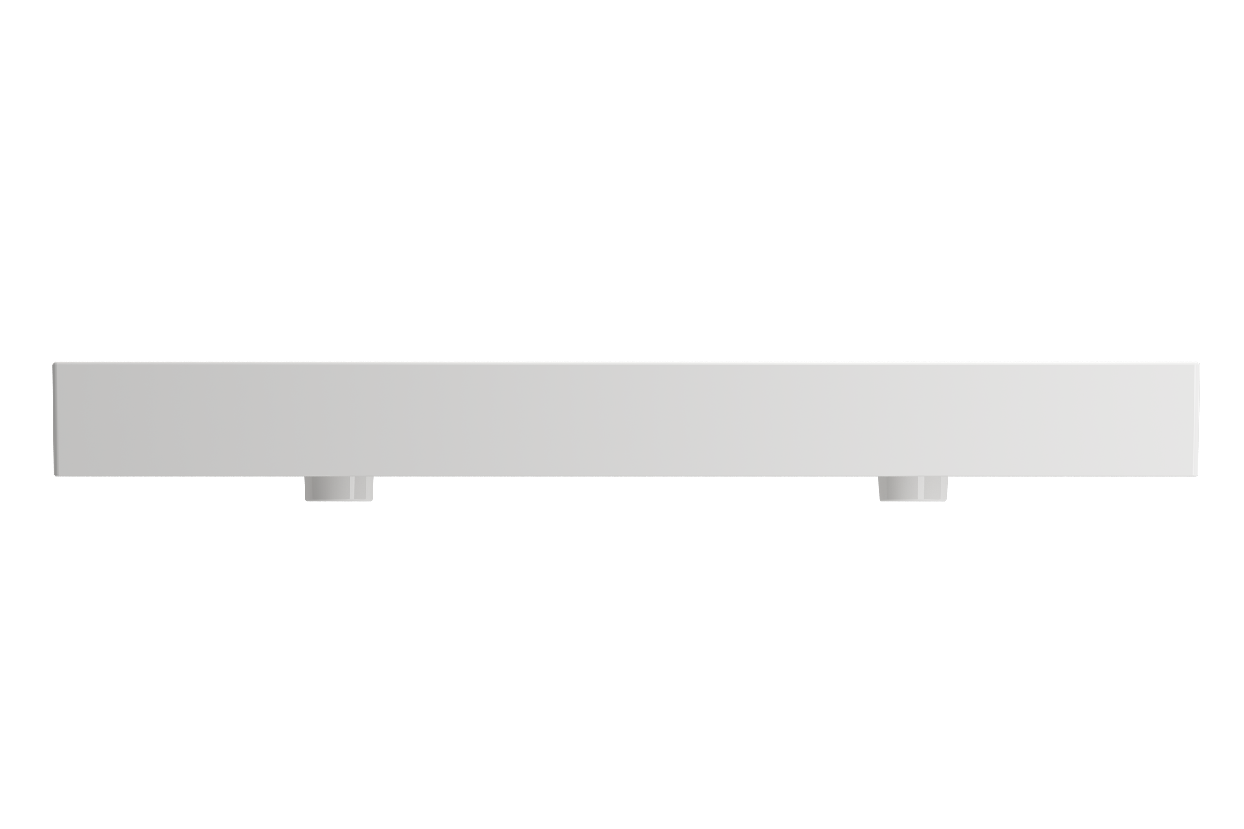 BOCCHI Milano 48" Rectangle Wallmount Fireclay Bathroom Sink, Double Basin, White, Single Faucet Hole, 1393-001-0132