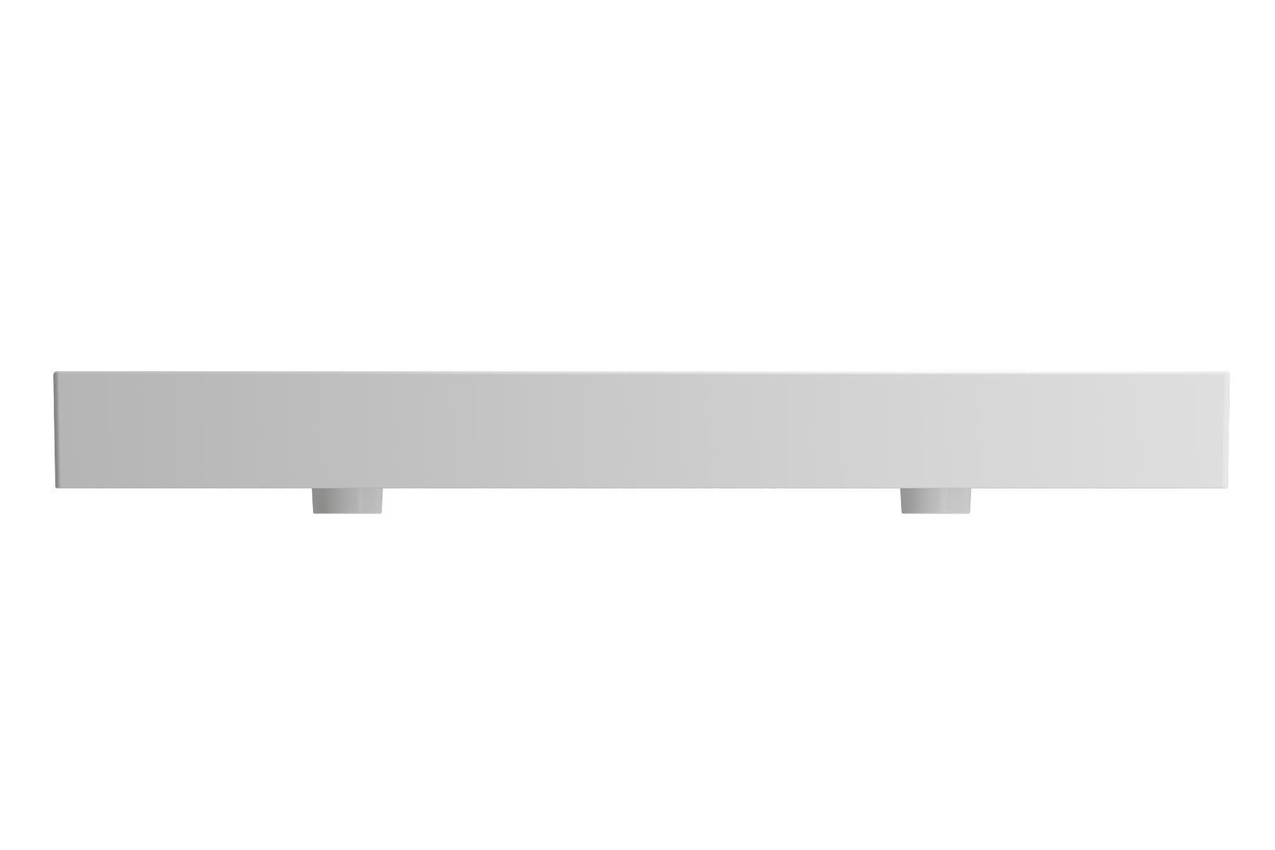 BOCCHI Milano 48" Rectangle Wallmount Fireclay Bathroom Sink, Double Basin, Matte White, Single Faucet Hole, 1393-002-0132