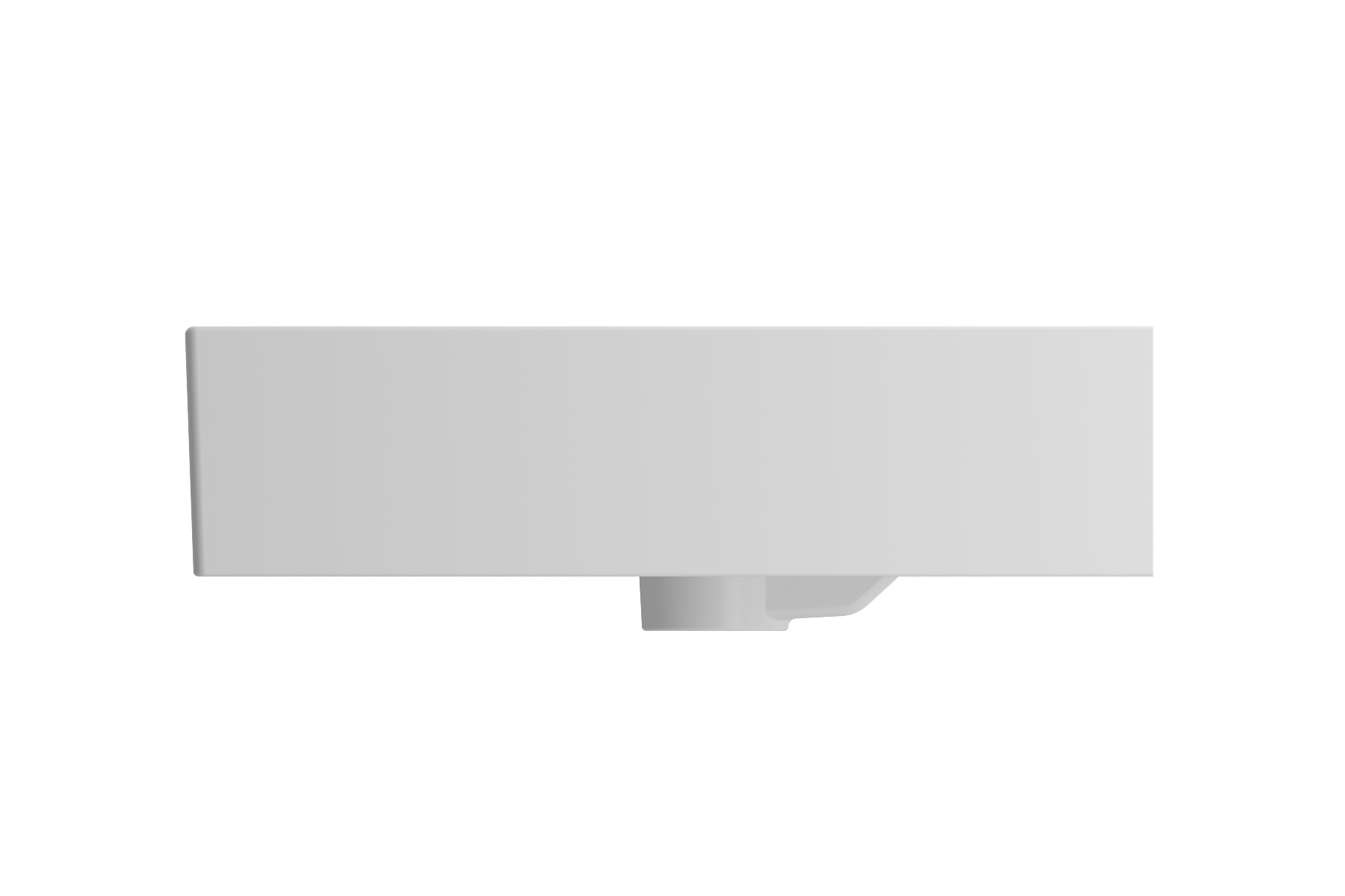 BOCCHI Milano 48" Rectangle Wallmount Fireclay Bathroom Sink, Double Basin, Matte White, Single Faucet Hole, 1393-002-0132