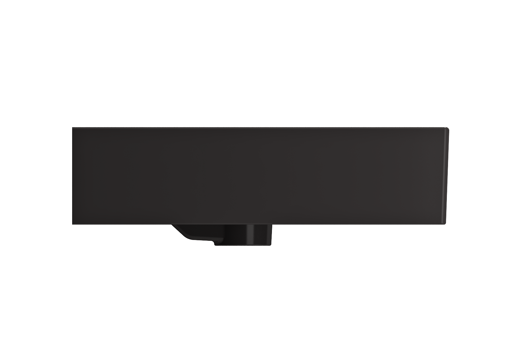 BOCCHI Milano 48" Rectangle Wallmount Fireclay Bathroom Sink, Double Basin, Matte Black, Single Faucet Hole, 1393-004-0132