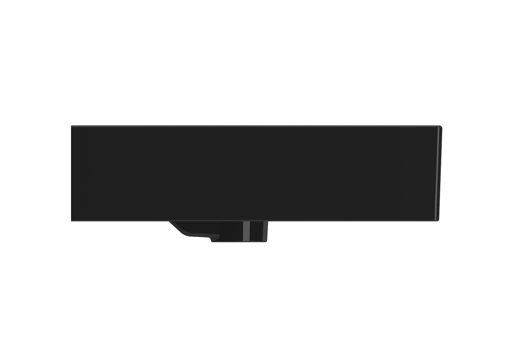 BOCCHI Milano 48" Rectangle Wallmount Fireclay Bathroom Sink, Double Basin, Black, Single Faucet Hole, 1393-005-0132