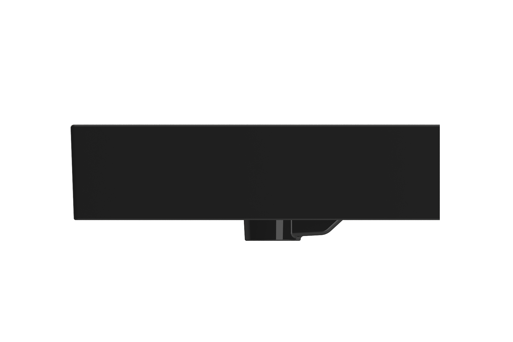 BOCCHI Milano 48" Rectangle Wallmount Fireclay Bathroom Sink, Double Basin, Black, Single Faucet Hole, 1393-005-0132