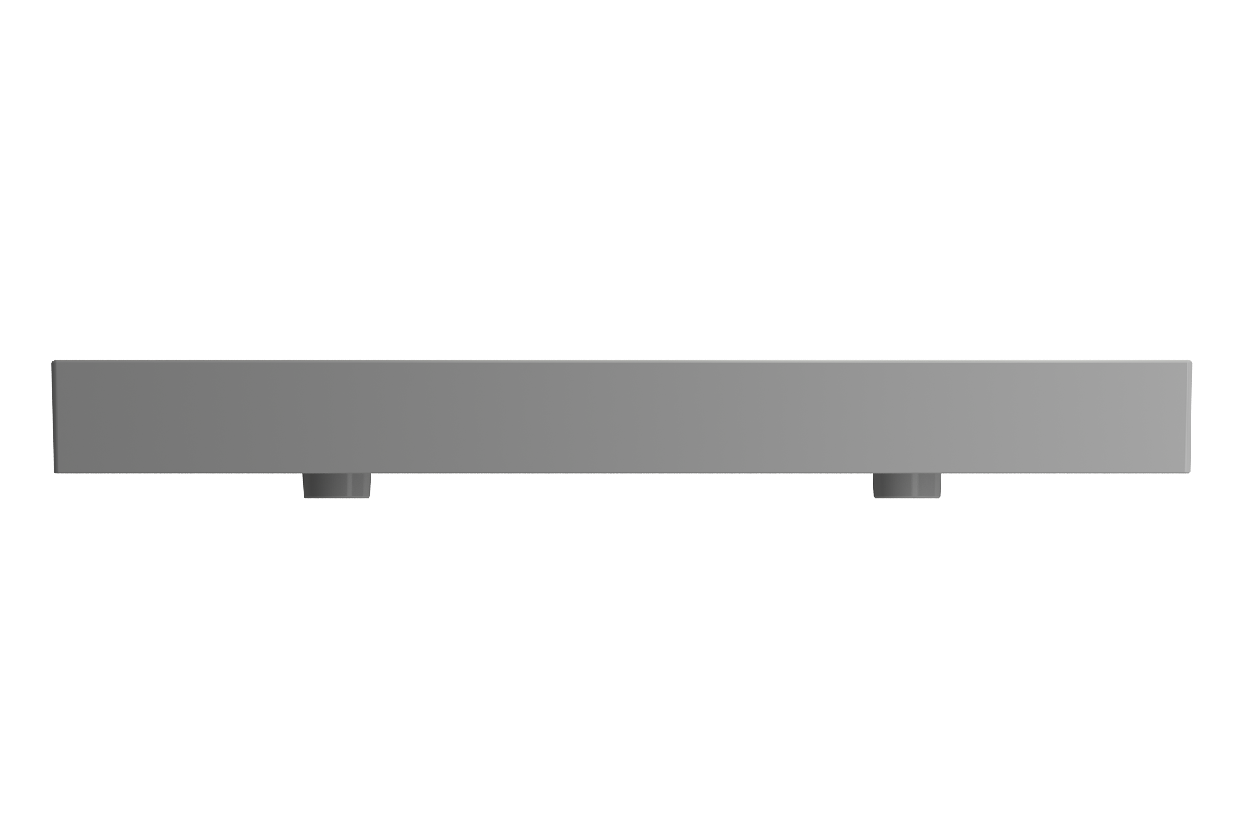 BOCCHI Milano 48" Rectangle Wallmount Fireclay Bathroom Sink, Double Basin, Matte Gray, Single Faucet Hole, 1393-006-0132