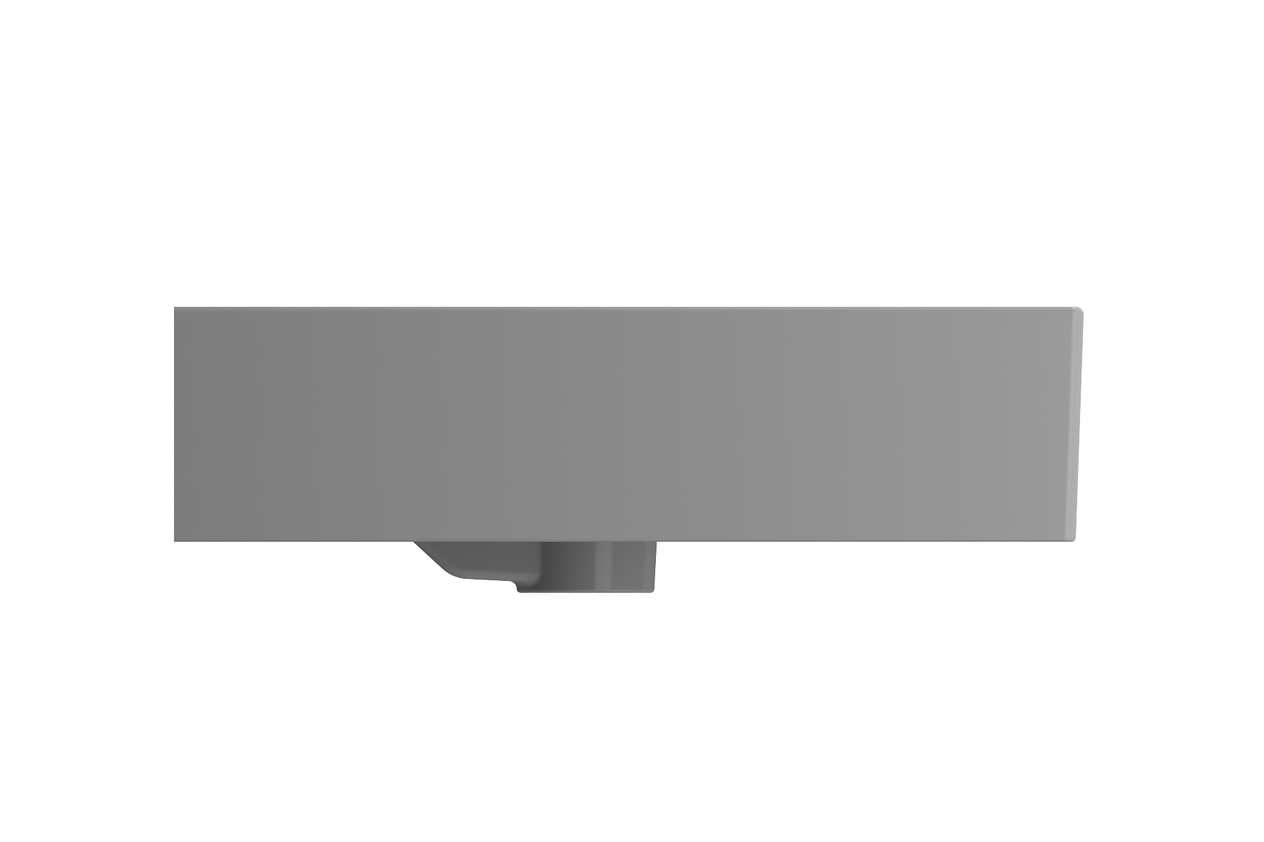 BOCCHI Milano 48" Rectangle Wallmount Fireclay Bathroom Sink, Double Basin, Matte Gray, Single Faucet Hole, 1393-006-0132