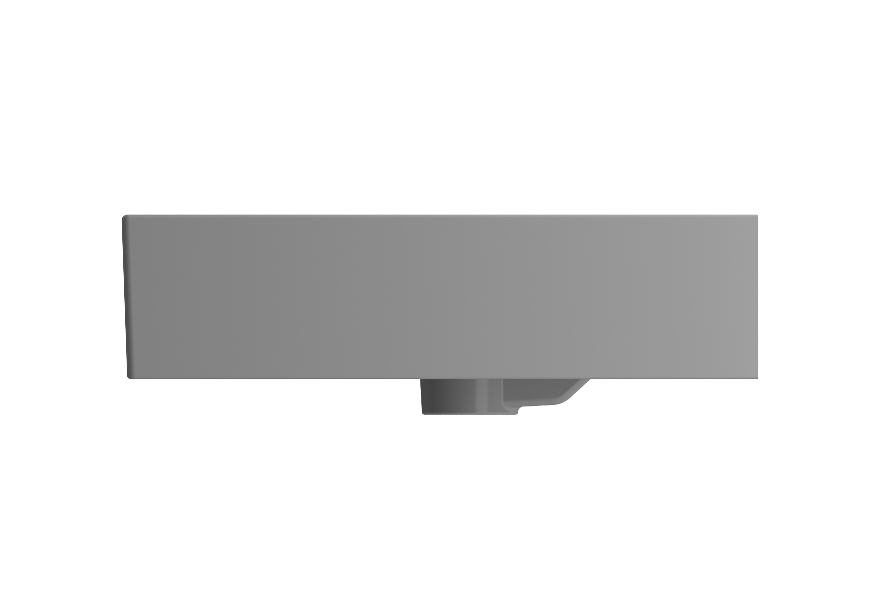BOCCHI Milano 48" Rectangle Wallmount Fireclay Bathroom Sink, Double Basin, Matte Gray, Single Faucet Hole, 1393-006-0132