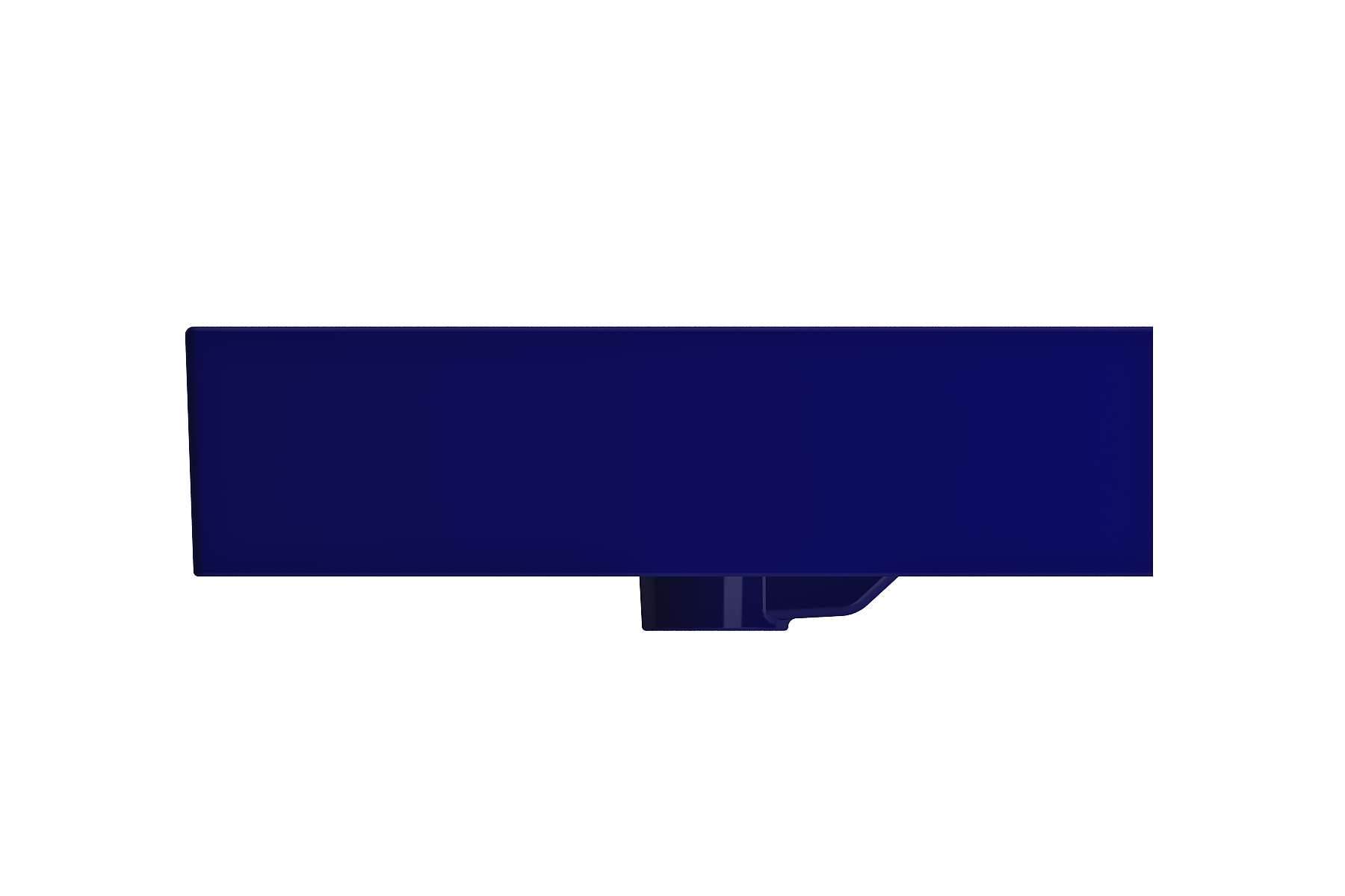 BOCCHI Milano 48" Rectangle Wallmount Fireclay Bathroom Sink, Double Basin, Sapphire Blue, Single Faucet Hole, 1393-010-0132