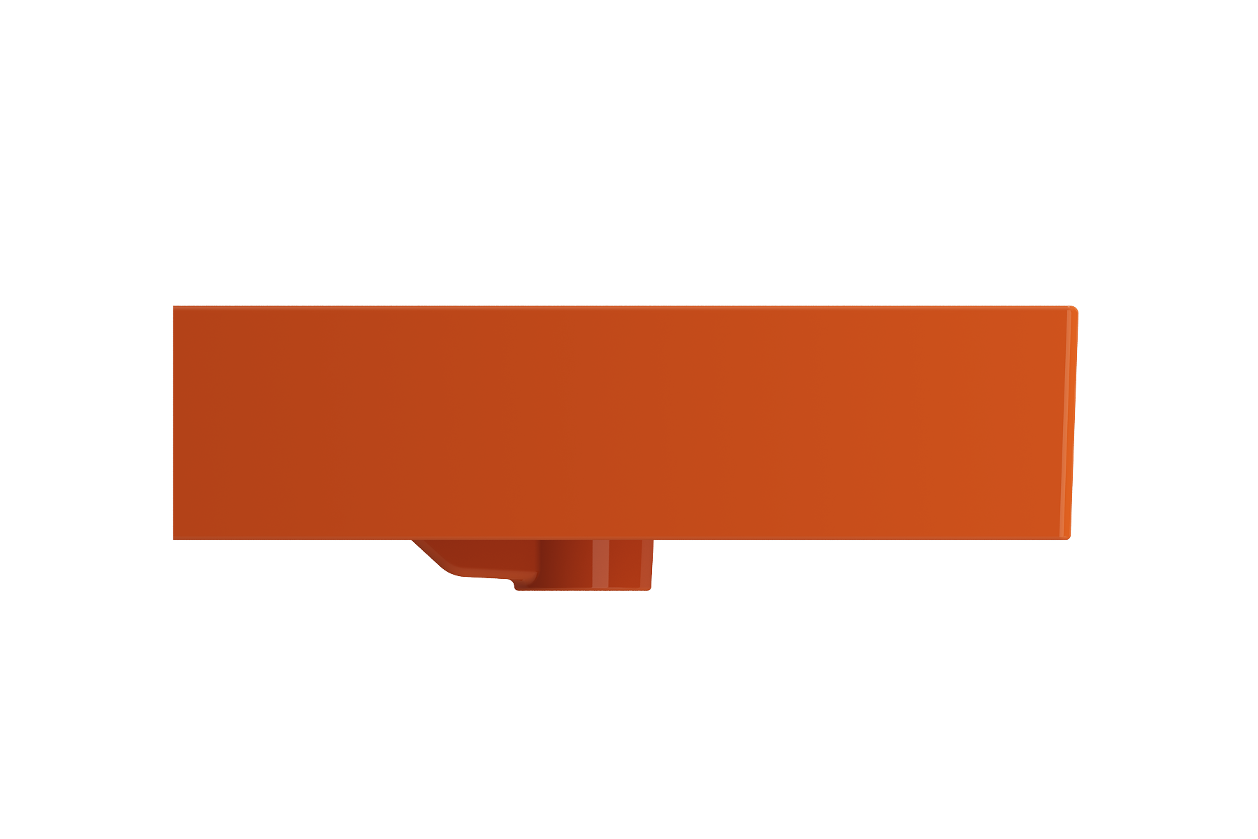 BOCCHI Milano 48" Rectangle Wallmount Fireclay Bathroom Sink, Double Basin, Orange, Single Faucet Hole, 1393-012-0132