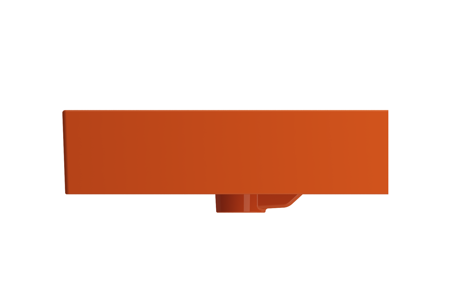 BOCCHI Milano 48" Rectangle Wallmount Fireclay Bathroom Sink, Double Basin, Orange, Single Faucet Hole, 1393-012-0132