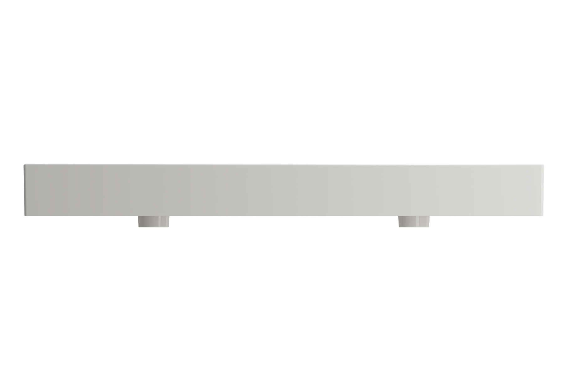 BOCCHI Milano 48" Rectangle Wallmount Fireclay Bathroom Sink, Double Basin, Biscuit, Single Faucet Hole, 1393-014-0132