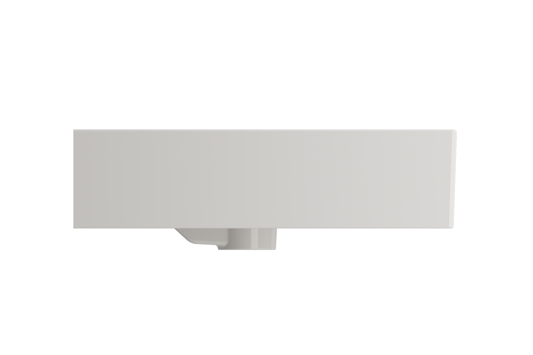 BOCCHI Milano 48" Rectangle Wallmount Fireclay Bathroom Sink, Double Basin, Biscuit, Single Faucet Hole, 1393-014-0132