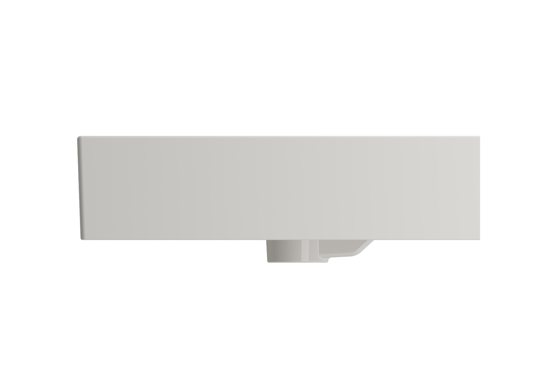 BOCCHI Milano 48" Rectangle Wallmount Fireclay Bathroom Sink, Double Basin, Biscuit, Single Faucet Hole, 1393-014-0132