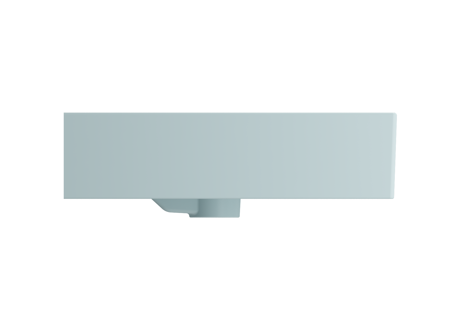 BOCCHI Milano 48" Rectangle Wallmount Fireclay Bathroom Sink, Double Basin, Matte Ice Blue, Single Faucet Hole, 1393-029-0132