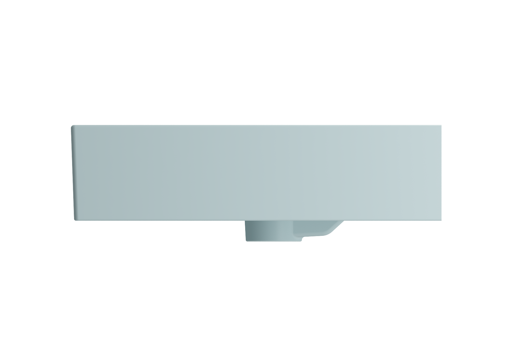 BOCCHI Milano 48" Rectangle Wallmount Fireclay Bathroom Sink, Double Basin, Matte Ice Blue, Single Faucet Hole, 1393-029-0132