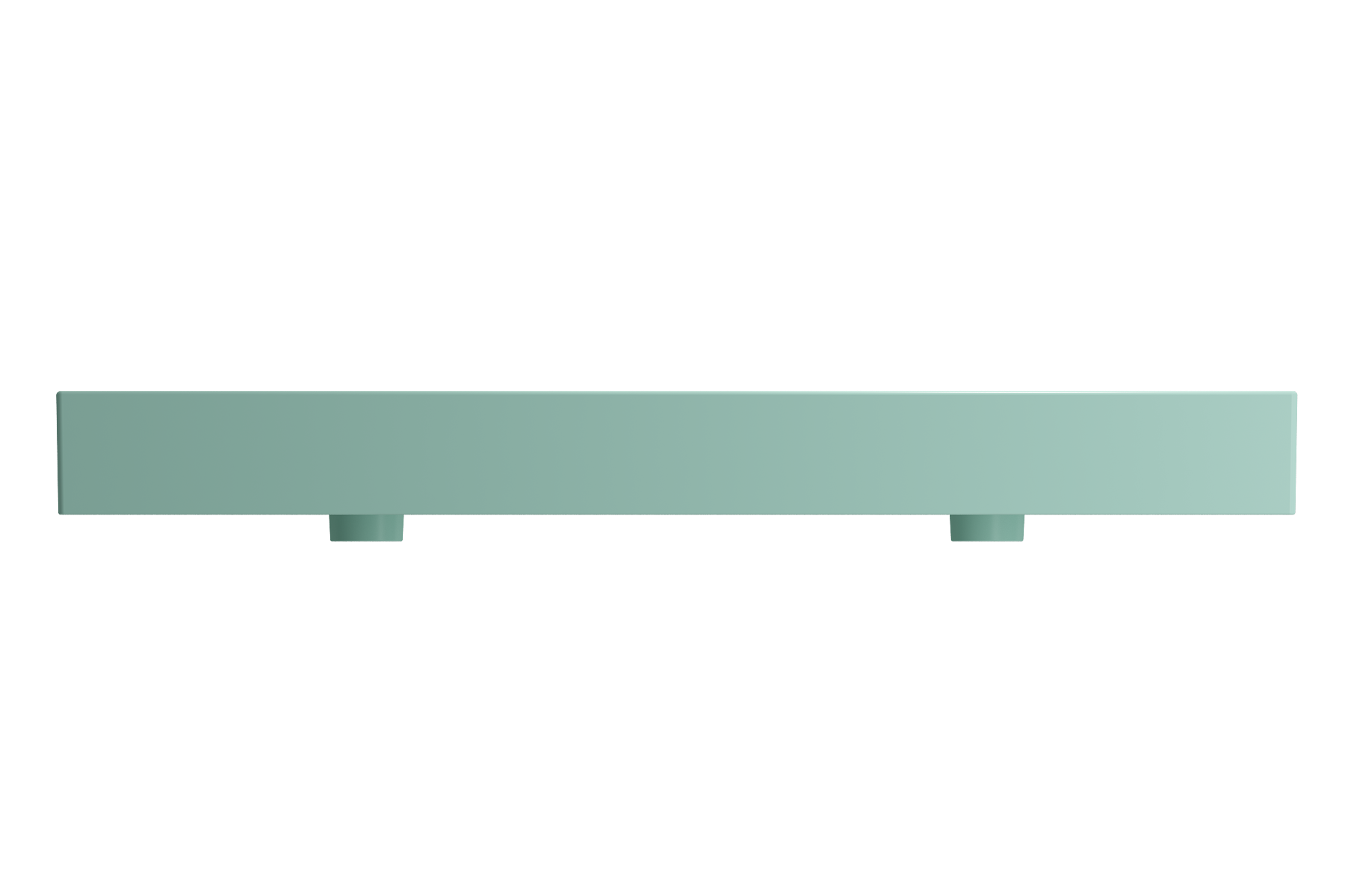 BOCCHI Milano 48" Rectangle Wallmount Fireclay Bathroom Sink, Double Basin, Matte Mint Green, Single Faucet Hole, 1393-033-0132