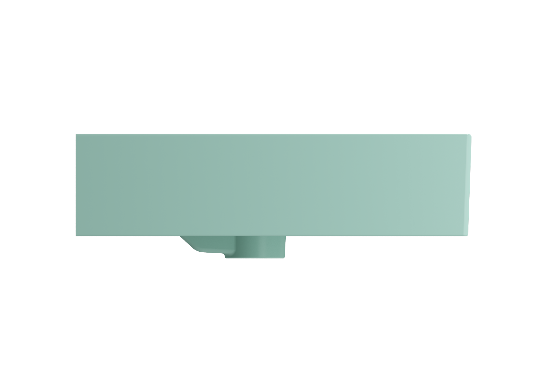 BOCCHI Milano 48" Rectangle Wallmount Fireclay Bathroom Sink, Double Basin, Matte Mint Green, Single Faucet Hole, 1393-033-0132