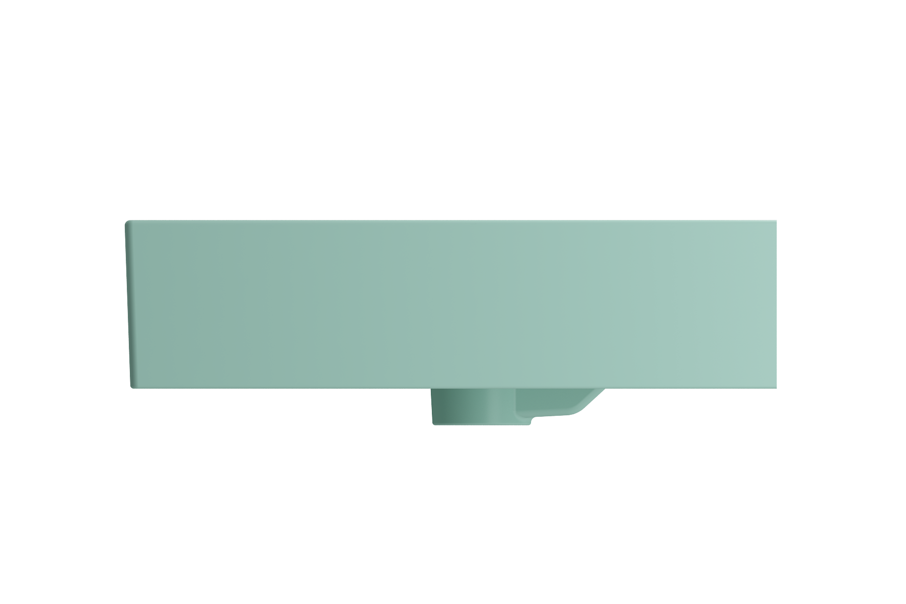BOCCHI Milano 48" Rectangle Wallmount Fireclay Bathroom Sink, Double Basin, Matte Mint Green, Single Faucet Hole, 1393-033-0132