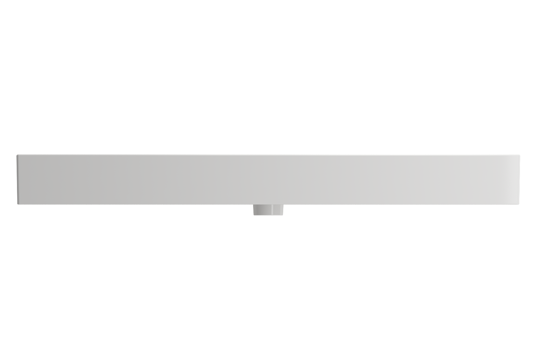 BOCCHI Milano 48" Rectangle Wallmount Fireclay Bathroom Sink, White, Single Faucet Hole, 1394-001-0126