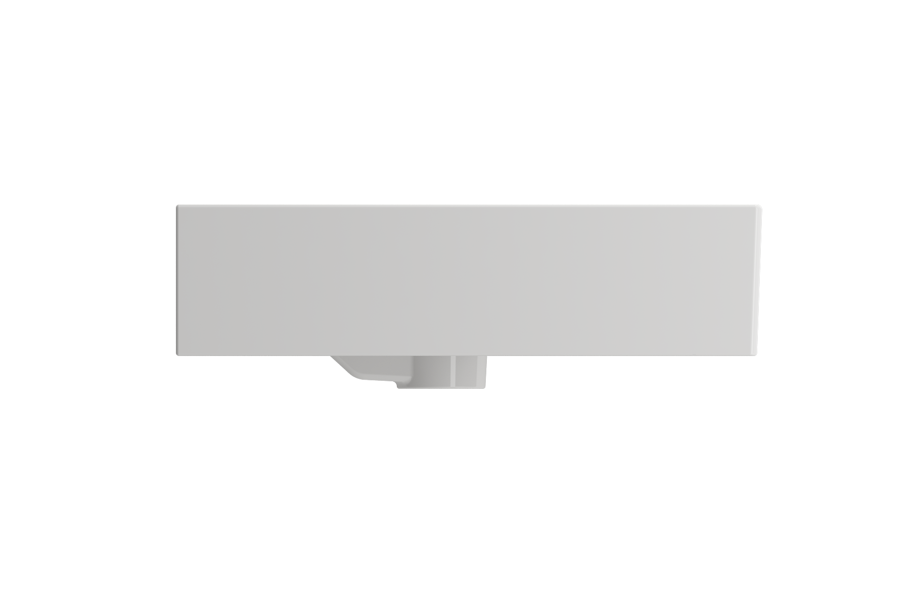 BOCCHI Milano 48" Rectangle Wallmount Fireclay Bathroom Sink, White, Single Faucet Hole, 1394-001-0126