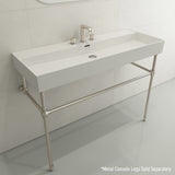 BOCCHI Milano 48" Rectangle Wallmount Fireclay Bathroom Sink, White, 3 Faucet Hole, 1394-001-0127
