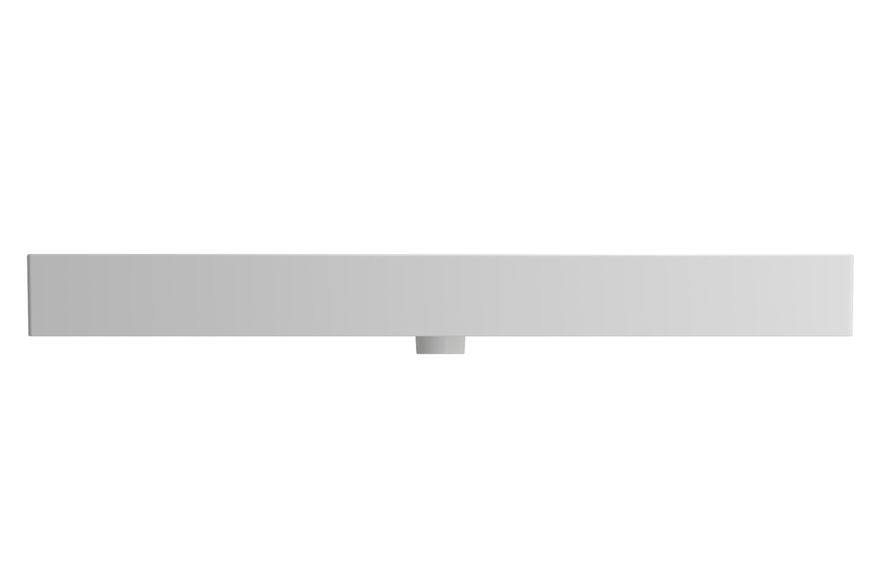 BOCCHI Milano 48" Rectangle Wallmount Fireclay Bathroom Sink, Matte White, Single Faucet Hole, 1394-002-0126