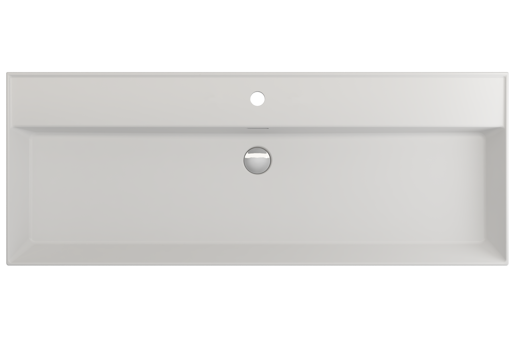 BOCCHI Milano 48" Rectangle Wallmount Fireclay Bathroom Sink, Matte White, Single Faucet Hole, 1394-002-0126